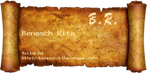 Benesch Rita névjegykártya